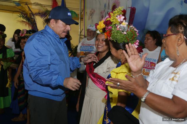 Presidente Daniel y Compañera Rosario en 37 Aniversario del Repliegue a Masaya