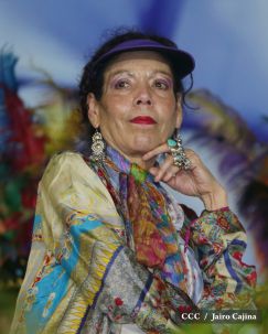 Presidente Daniel y Compañera Rosario en 37 Aniversario del Repliegue a Masaya