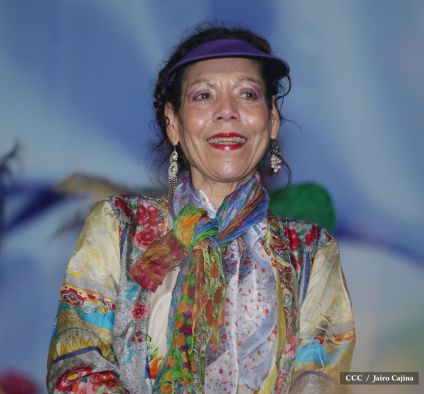 Presidente Daniel y Compañera Rosario en 37 Aniversario del Repliegue a Masaya