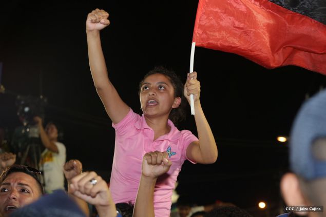 Presidente Daniel y Compañera Rosario en 37 Aniversario del Repliegue a Masaya