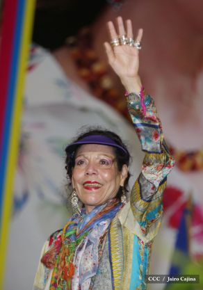 Presidente Daniel y Compañera Rosario en 37 Aniversario del Repliegue a Masaya