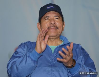 Presidente Daniel y Compañera Rosario en 37 Aniversario del Repliegue a Masaya