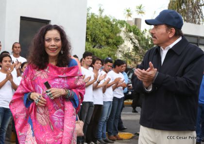 Daniel y Rosario, fórmula presidencial del Frente Sandinista y la Alianza Unida, Nicaragua Triunfa