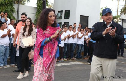 Daniel y Rosario, fórmula presidencial del Frente Sandinista y la Alianza Unida, Nicaragua Triunfa