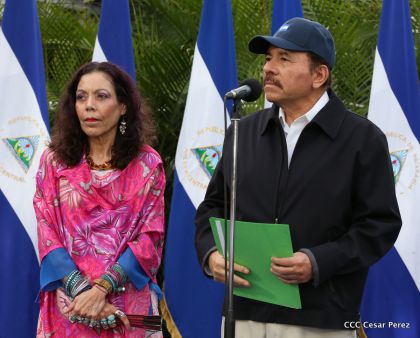 Daniel y Rosario, fórmula presidencial del Frente Sandinista y la Alianza Unida, Nicaragua Triunfa