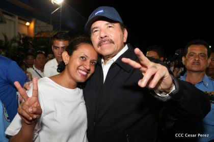 Daniel y Rosario, fórmula presidencial del Frente Sandinista y la Alianza Unida, Nicaragua Triunfa