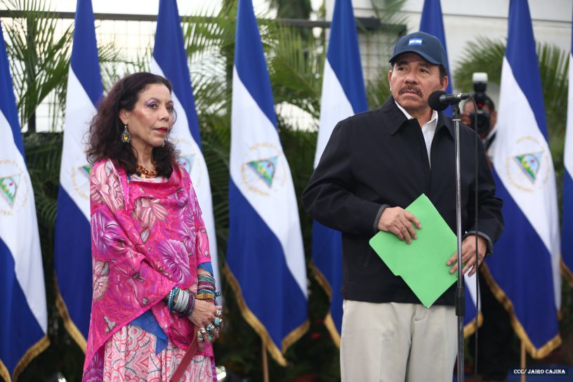 Daniel y Rosario, fórmula presidencial del Frente Sandinista y la Alianza Unida, Nicaragua Triunfa