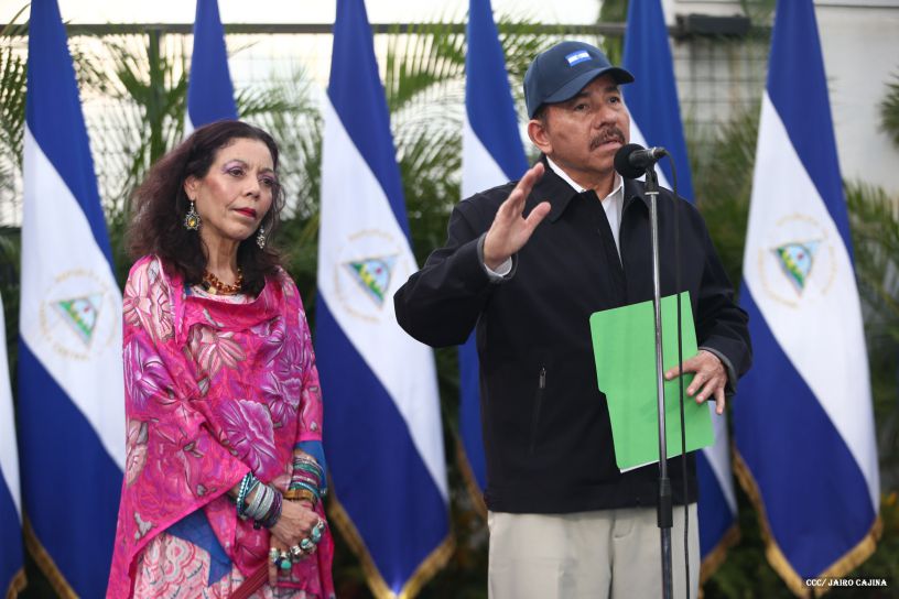 Daniel y Rosario, fórmula presidencial del Frente Sandinista y la Alianza Unida, Nicaragua Triunfa