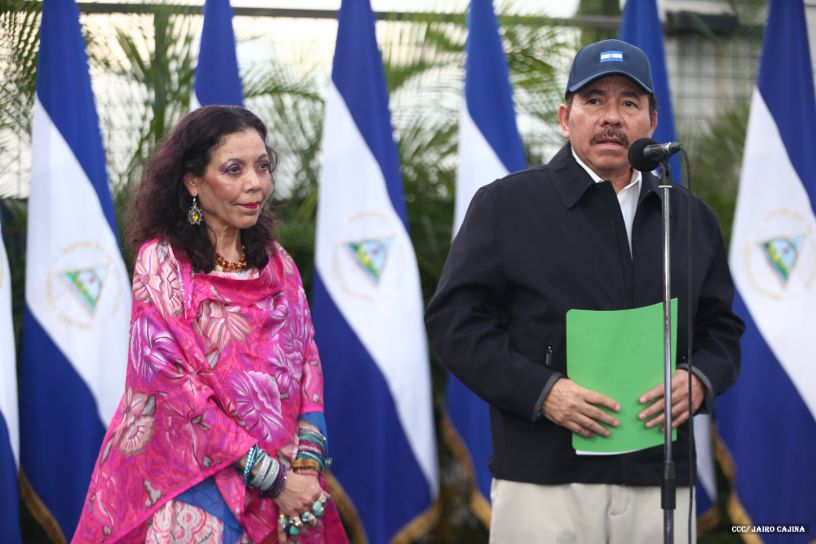 Daniel y Rosario, fórmula presidencial del Frente Sandinista y la Alianza Unida, Nicaragua Triunfa