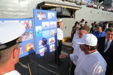 Daniel y Rosario despiden a tripulación de Buque Ruso "Moskva"