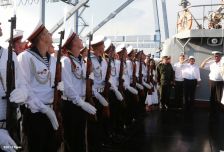 Daniel y Rosario despiden a tripulación de Buque Ruso "Moskva"