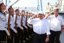 Daniel y Rosario despiden a tripulación de Buque Ruso "Moskva"