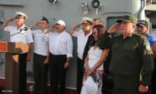 Daniel y Rosario despiden a tripulación de Buque Ruso "Moskva"