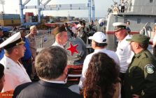 Daniel y Rosario despiden a tripulación de Buque Ruso "Moskva"