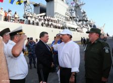 Daniel y Rosario despiden a tripulación de Buque Ruso "Moskva"