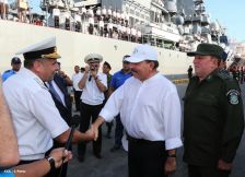 Daniel y Rosario despiden a tripulación de Buque Ruso "Moskva"