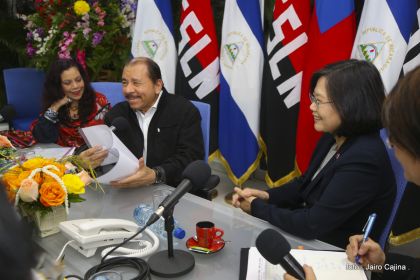 Presidente Daniel y Compañera Rosario reciben a la Presidenta de la República de China (Taiwán)