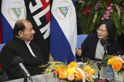 Presidente Daniel y Compañera Rosario reciben a la Presidenta de la República de China (Taiwán)