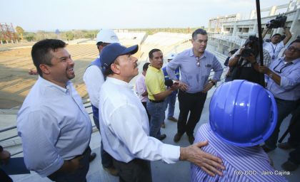 Presidente Daniel recorre obras del nuevo Estadio Nacional ”Denis Martínez" y el Polideportivo "Alexis Argüello"