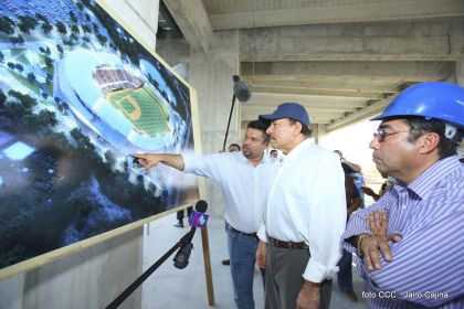 Presidente Daniel recorre obras del nuevo Estadio Nacional ”Denis Martínez" y el Polideportivo "Alexis Argüello"