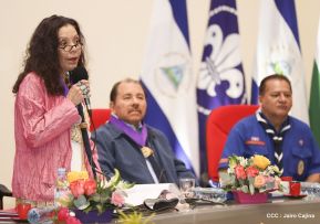 Daniel y Rosario presiden conmemoración del 100 aniversario del Movimiento Scout en Nicaragua