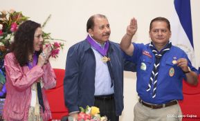 Daniel y Rosario presiden conmemoración del 100 aniversario del Movimiento Scout en Nicaragua