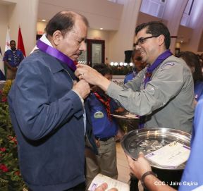 Daniel y Rosario presiden conmemoración del 100 aniversario del Movimiento Scout en Nicaragua