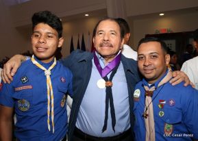 Daniel y Rosario presiden conmemoración del 100 aniversario del Movimiento Scout en Nicaragua