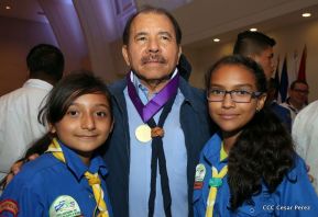 Daniel y Rosario presiden conmemoración del 100 aniversario del Movimiento Scout en Nicaragua