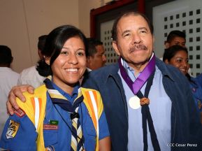 Daniel y Rosario presiden conmemoración del 100 aniversario del Movimiento Scout en Nicaragua