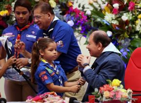 Daniel y Rosario presiden conmemoración del 100 aniversario del Movimiento Scout en Nicaragua
