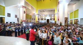 Catedral de Managua se ilumina para conmemorar centenario de la aparición de Virgen de Fátima