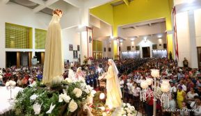 Catedral de Managua se ilumina para conmemorar centenario de la aparición de Virgen de Fátima