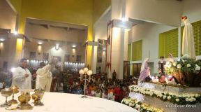 Catedral de Managua se ilumina para conmemorar centenario de la aparición de Virgen de Fátima