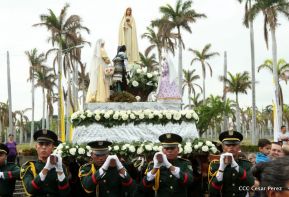 Catedral de Managua se ilumina para conmemorar centenario de la aparición de Virgen de Fátima