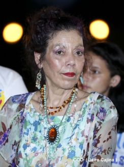 Daniel y Rosario en acto central del natalicio del Comandante Carlos Fonseca Amador