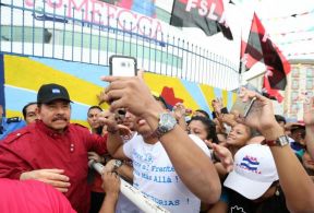 Daniel y Rosario junto al pueblo celebran 38 años del Repliegue a Masaya