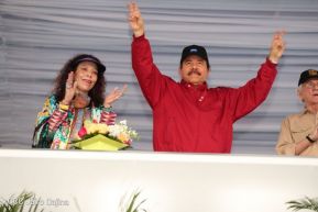 Daniel y Rosario junto al pueblo celebran 38 años del Repliegue a Masaya