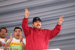 Daniel y Rosario junto al pueblo celebran 38 años del Repliegue a Masaya