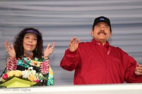 Daniel y Rosario junto al pueblo celebran 38 años del Repliegue a Masaya