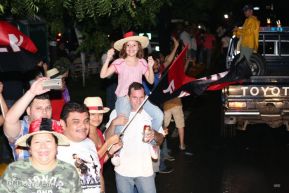 Daniel y Rosario junto al pueblo celebran 38 años del Repliegue a Masaya