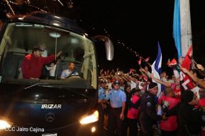 Daniel y Rosario junto al pueblo celebran 38 años del Repliegue a Masaya