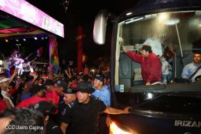 Daniel y Rosario junto al pueblo celebran 38 años del Repliegue a Masaya