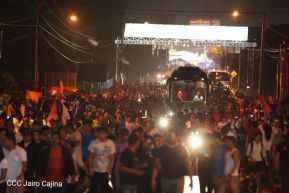 Daniel y Rosario junto al pueblo celebran 38 años del Repliegue a Masaya