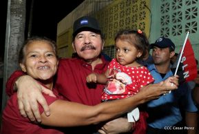 Daniel y Rosario junto al pueblo celebran 38 años del Repliegue a Masaya