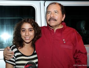 Daniel y Rosario junto al pueblo celebran 38 años del Repliegue a Masaya