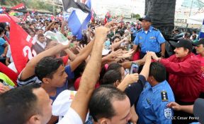 Daniel y Rosario junto al pueblo celebran 38 años del Repliegue a Masaya