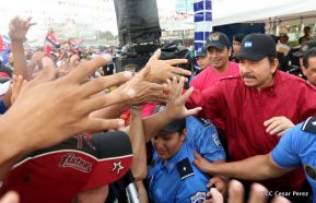 Daniel y Rosario junto al pueblo celebran 38 años del Repliegue a Masaya