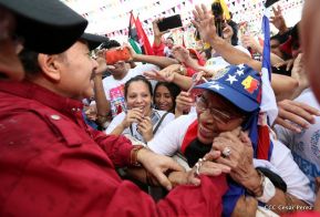 Daniel y Rosario junto al pueblo celebran 38 años del Repliegue a Masaya