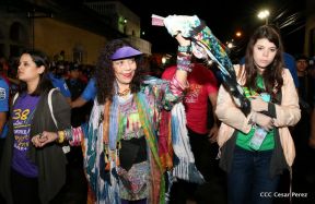 Daniel y Rosario junto al pueblo celebran 38 años del Repliegue a Masaya